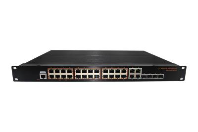China 1U RACK Management Industrial 24x10/100/1000BASE-TX POE+4Combo SFP/RJ45+1xConsole port Network POE Ethernet Switch for sale