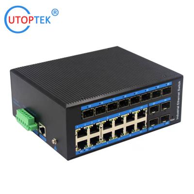 China UT1212GM-SFP L2 Managed Industrial 12x1000M SFP+12x10/100/1000M RJ45+1xConsole port, DIN Rail,-40 ~+85 ℃ Ethernet Switch for sale