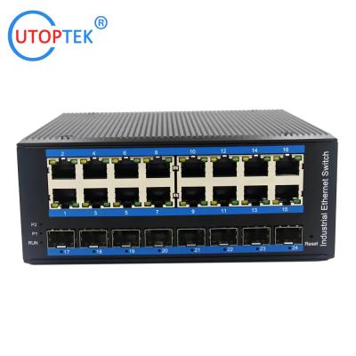 China UT816GM-SFP L2 Managed Industrial 8x1000M SFP+16x10/100/1000M RJ45+1xConsole port, DIN Rail,-40 ~+85 ℃ Ethernet Switch for sale