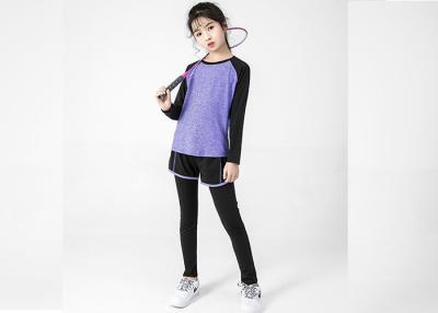 China Customizable Kids Sports Clothing Girls Raglan Long Sleeve T Shirts 140-210g for sale