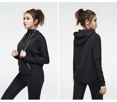 China black 3/4 Zipper Up Collar Women'S Sports Hoodie 250g Cuff design for sale