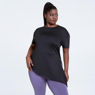 China Camisetas traseras atractivas del negro de la abertura lateral del desgaste de la yoga del tamaño extra grande de las mujeres de XS-XXXXXL en venta