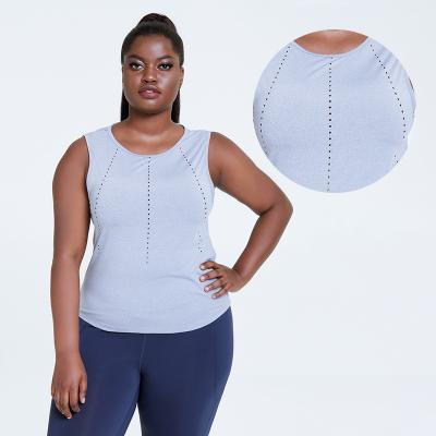 China customizable Women'S Plus Size Yoga Wear Round Neck Laser Cut Tank Top for sale