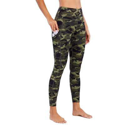 China Dry fit Richee Womens Yoga Leggings Amry Green Camo Workout Pants for sale