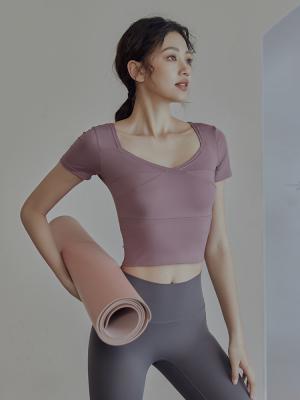 China New Design Big Neck Short Sleeve Big Neck Crop Top T Shirts for sale