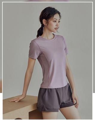 China Richee Womens Athletic T Shirts Flatlock Stitcing Ladies Fitness T Shirts for sale
