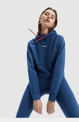 China Polyester Spandex Solid Color Women'S Sports Hoodie 200g long sleeve for sale