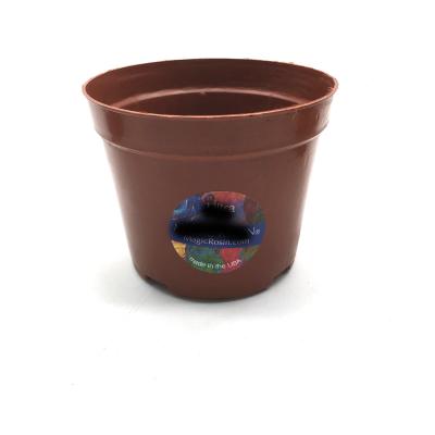 China Hydroponics PP Bonsai 85mm Orange Plastic Flower Pots With Label for sale