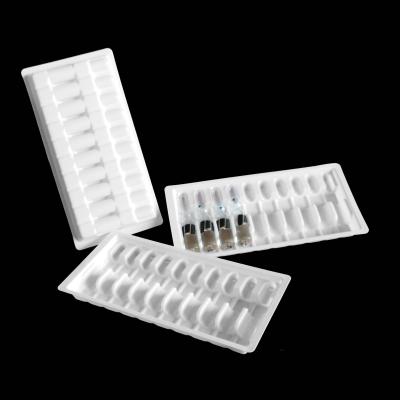 China 10ml Drug Bottle APET White Plastic Blister Packaging Vial Holder Tray for sale