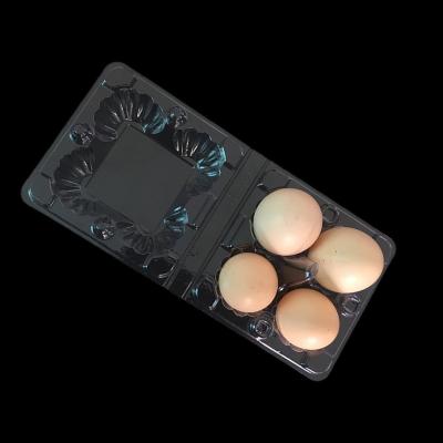 中国 明確なプラスチック卵を包む4個の細胞クリップ ボタンのプラスチックまめは自由なハロゲンをカートンに入れる 販売のため