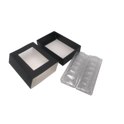 China 31*6.5*2.5cm Drawer Paper Gift Box Packaging Matte Black Macaron Boxes for sale