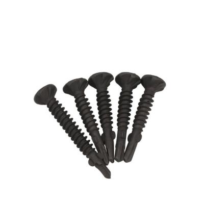 China Phillip M8 Flat Head Self-Drilling Screw with Wings 16mm Length Black Oxide Finish for sale