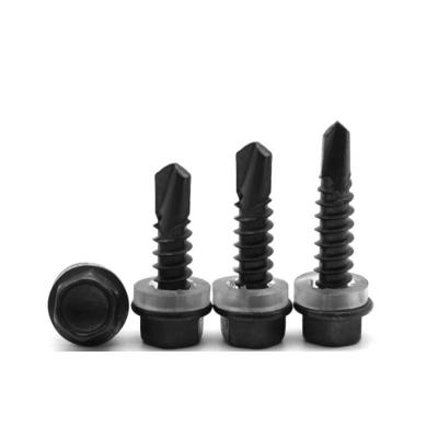 China Metric Black Oxide Finish Roofing Tek Screws with ISO Standard and Carbon Steel Material for sale