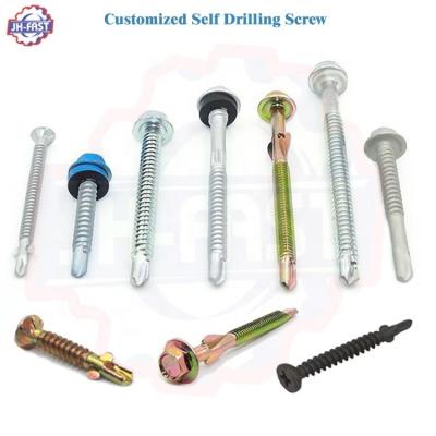 China OEM Customized Stainless Steel TEK Roofing Screws with Ears Hex Flange Head and Wings for sale