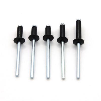China Aluminium Steel Pop Rivets with Open End Black Head ISO Standard 3/3.2/4/4.8/5/6 for sale
