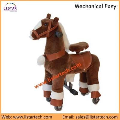 China Plush Mechanical Horse Mechanical Ride on Pony Mechanical Rocking Horse with Human Power for sale