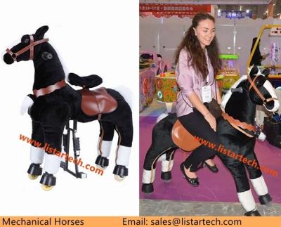 China Adult Ride on Horse Toy Pony Large Size Horse Animal Toy on Wheel Mechanical Horse Toys for sale