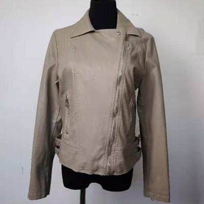 China Waterproof Fashion Ladies Jackets PU Leather Made For Spring / Autumn for sale