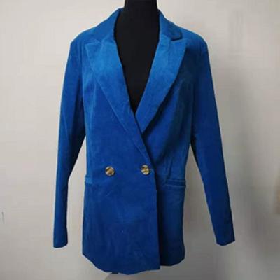 China Corduroy Women's Casual Blazers , Ladies Double - Breasted Casual Work Blazer for sale