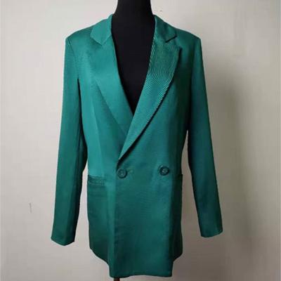 China Tencel Women's Casual Blazers Pink / Green Optional With Padded Shoulders for sale