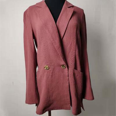 China Double - Breasted Casual Cotton Blazer Womens Casual Office Blazer for sale
