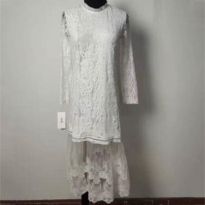 China Long Sleeves Ladies Elegant Dresses , Straight Fit Crochet Lace Flower Girl Dress for sale