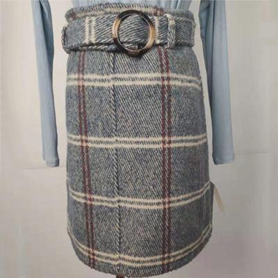China Thickened Women's High Waisted Plaid Skirt Anti Static For Autumn / Winter for sale