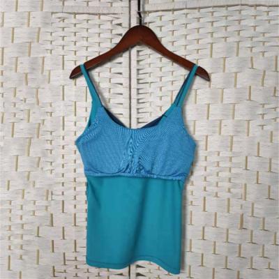 China Blue Tight Seamless & Sports Garment , Sexy Women's Yoga Tank Top for sale