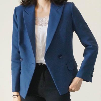 China Double Breasted Casual Loose Fit Blazer For Office Ladies for sale