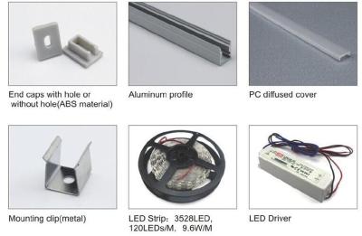 China Custom PC Cover Led Strip Lighting Aluminium Channel Durable With T / X Shaped for sale