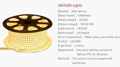 中国 単一色によって導かれるテープ ライトは調光可能、12ボルトを5つのメートルによって導かれる粘着性がある滑走路端燈除去します 販売のため