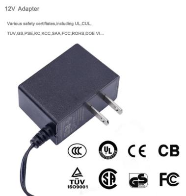 China 12V 1A 12Watt US EU Wall Mount Power Adapter with Level VI CE UL marked for CCTV Camera led neon lights for sale