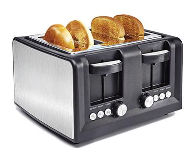 China power source electric Household Stainless Steel Four Slice Bread Toaster With Cancel Reheat Defrost Function for sale
