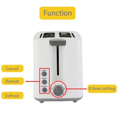 China Home Breakfast Sandwich Pop Up 2 Slice Toaster Reheat Function for sale