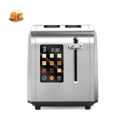 China New product 900w 2 slice stain steel toaster with touch panel for sale
