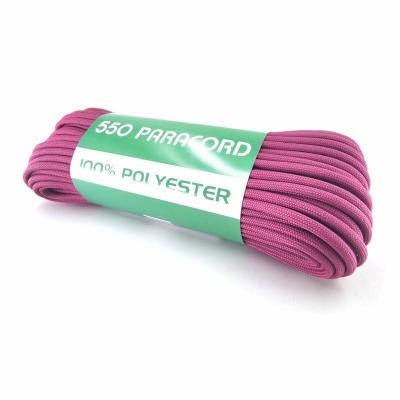 China Survival 550 Nylon Parachute Cord 100 Feet Paracord Pink for sale