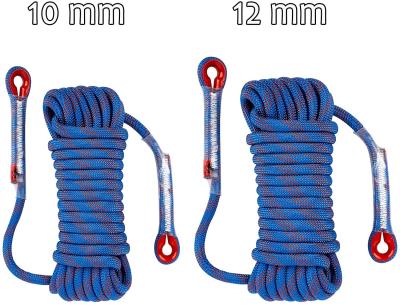 China 10mm 12mm Static Climbing Rope 49ft 98ft Emergency Escape Rope for sale