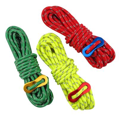 China High Strength Reflective Tent Rope Tent Guy Cord  4m/Roll 50ft With Tensioner for sale