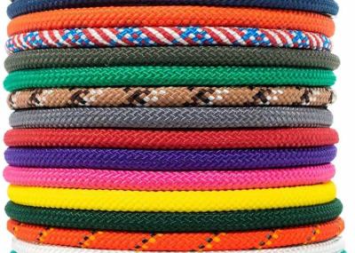 China Poly Fiber 14mm Double Braid Polyester Rope Custom Rock Climbing Safety Rope for sale