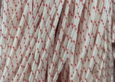 Chine Blanc double corde 3/8 de polyester de tresse de 6 - de 10mm dedans avec les traceurs rouges à vendre