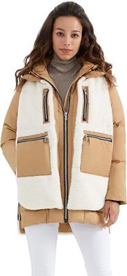 中国 女性のSherpaの4つのポケットが付いている曖昧な羊毛のジャケットの下の厚くされたパッファー 販売のため
