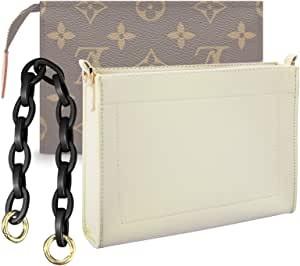 China LV Toilet Pouch 26 Ladies Wallet Purse With Black Chain Gold Buckle for sale