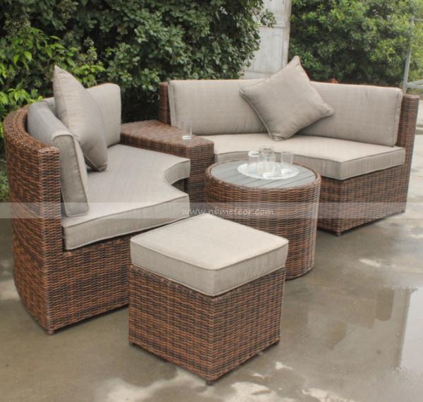 Quality Patio Furniture Sofa with Low Armrest and Upholstered Fabric for sale