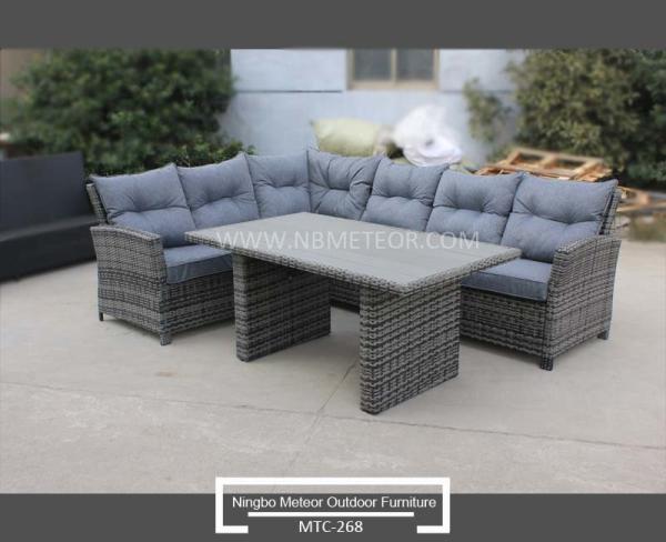 Quality outdoor rattan furniture sofa set for garden dining set with stool and patio set for sale
