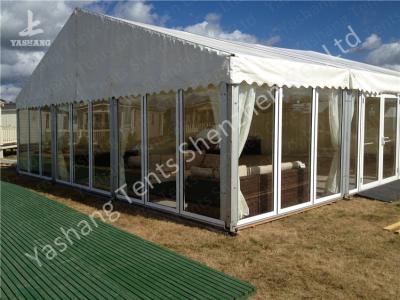 China Transparent Glass Wall Outdoor Luxury Dinner Party Tents With Gorgeous Ornaments for sale