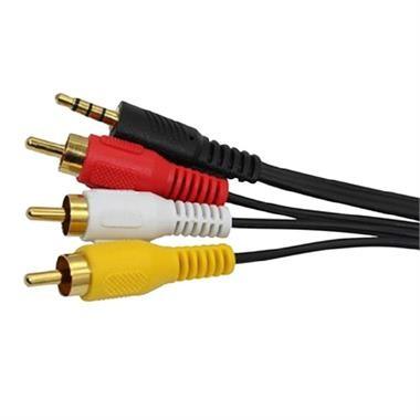 China High grade gold flash audio cable 3 in 1 RCA tp 3.5mm male Cable for audio & video for sale
