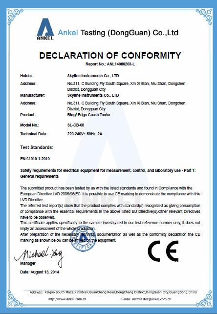 CE Certificate - SKYLINE INSTRUMENTS CO.,LTD