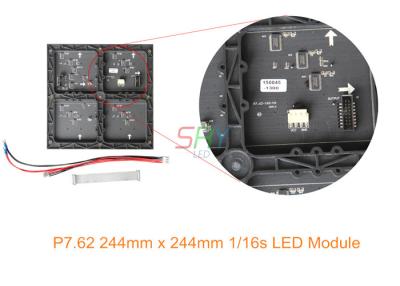 Китай P7.62 развертка модуля 1/16 дисплея СИД полного цвета 244mm x 244mm крытая продается