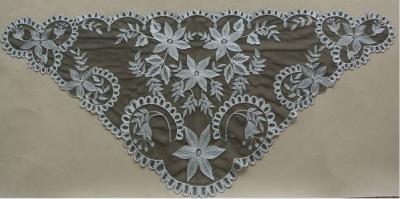 China Beautiful  Sliver Wire Embroidery on Black Spanish style Mantillas Size 120*60cm for sale