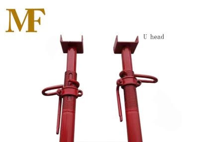 中国 Uの頭部の赤い塗られた管状の足場は5mの調節可能な支柱を支える 販売のため
